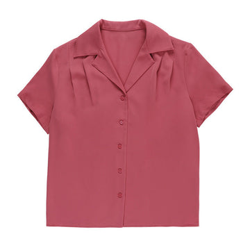 Women's Plain Loose Polo Shirt