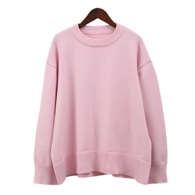 Pink Crew Neck Winter Sweater